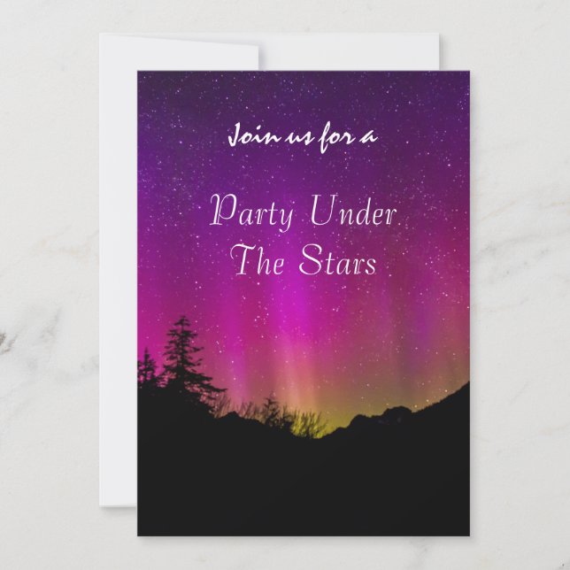 Scenic Northern Lights Aurora Borealis Party Invitation (Front)
