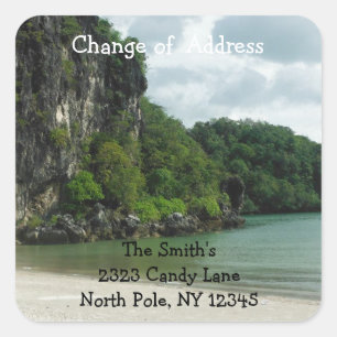 Scenic Ocean Change of Address Square Sticker