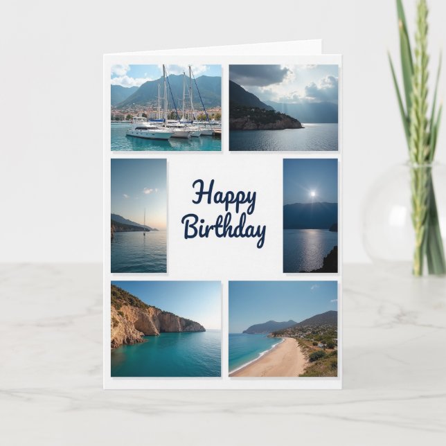 Scenic Ocean View Birthday Card (Front)