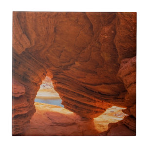 Scenic of eroded sandstone cave ceramic tile
