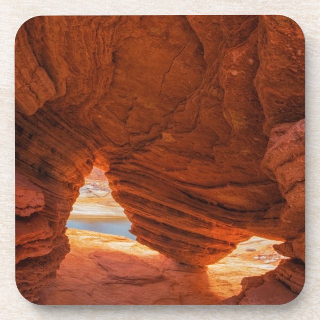 Scenic of eroded sandstone cave coaster (Front)