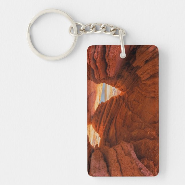 Scenic of eroded sandstone cave key ring (Front)