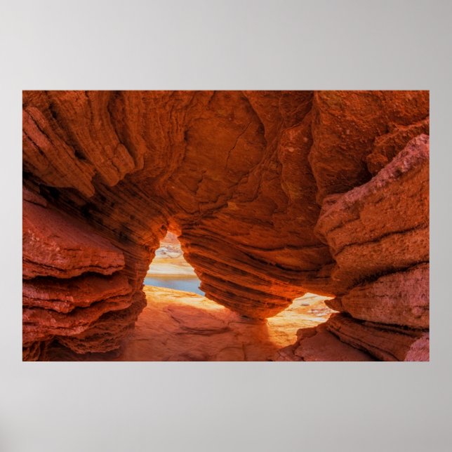 Scenic of eroded sandstone cave poster (Front)