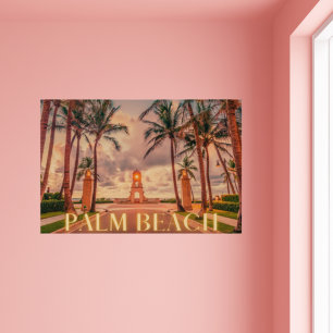 Scenic Palm Beach Pink Skies Poster