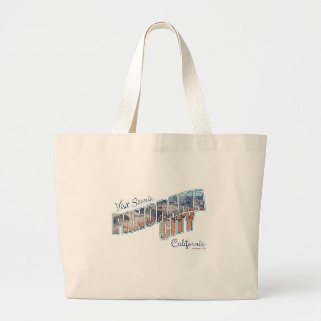 Scenic Panorama City Postcard Travel Humour Large Tote Bag (Front)