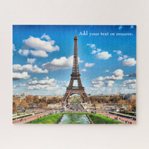 Scenic Photograph: Eiffel Tower and Paris skyline, Jigsaw Puzzle