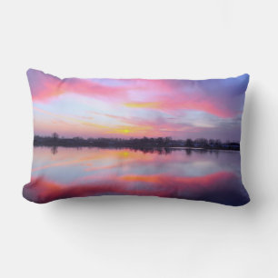 Scenic Pink Landscape Lumbar Cushion