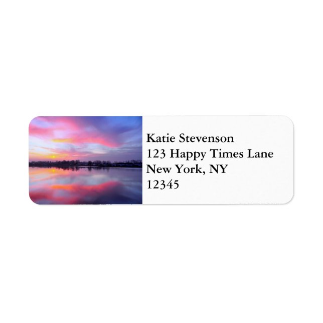 Scenic Pink Landscape Return Address Label (Front)
