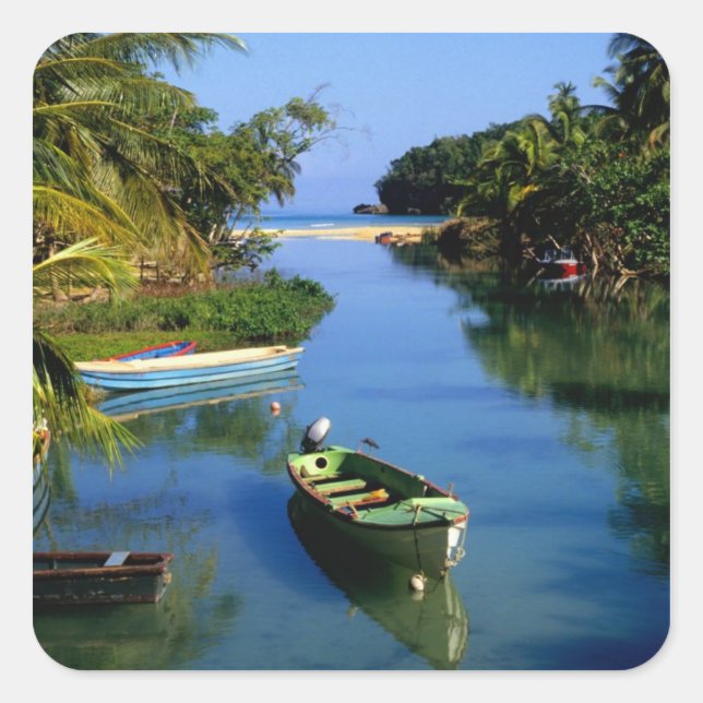 Scenic river near Ocho Rios in Jamaica Square Sticker (Front)