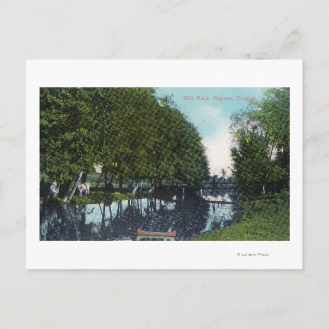 Scenic River with Canoe SceneEugene, OR Postcard (Front)
