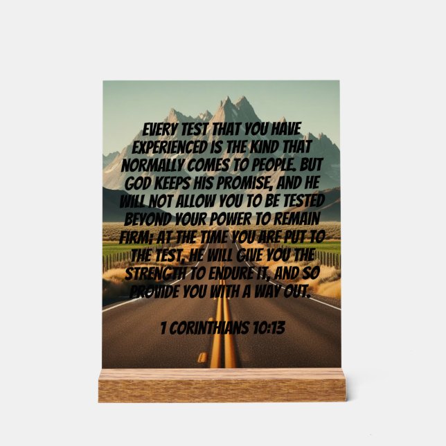 Scenic Road Ahead: Finding Strength Through Trials Acrylic Sign (Front)