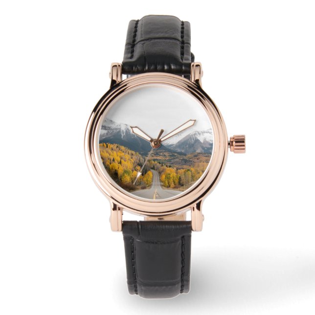 Scenic Road Through Fall Colours and Mountains Watch (Front)