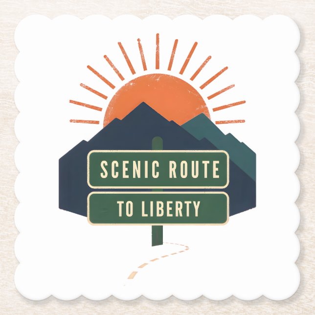 Scenic Route To Liberty Paper Coaster (Front)