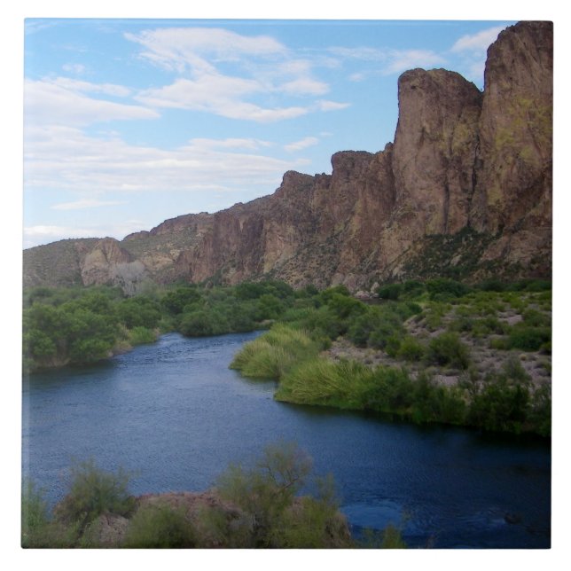 Scenic Saguaro Lake  Ceramic Tile (Front)