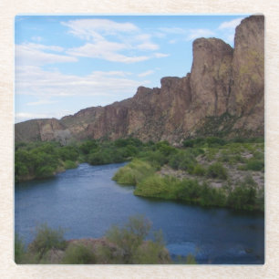 Scenic Saguaro lake Glass Coaster