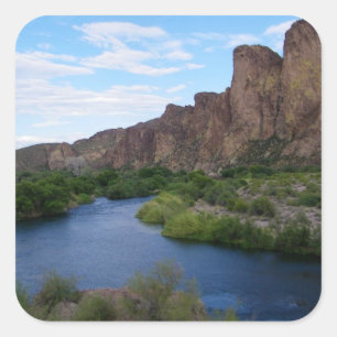 Scenic Saguaro lake Square Sticker