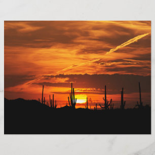 Scenic Saguaros at Sunset Scrapbook Paper