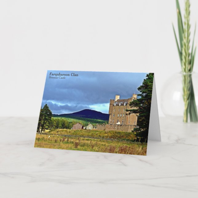 Scenic Scots Farquharson Clan's Braemar Castle Note Card (Front)