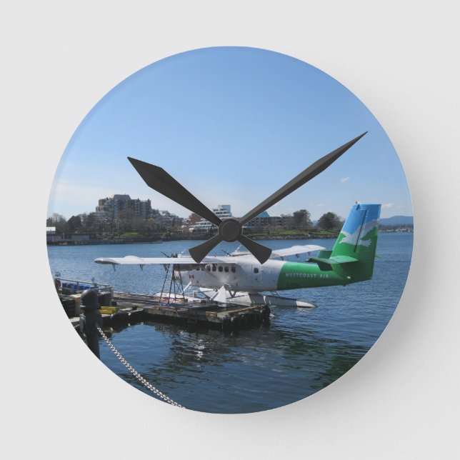 Scenic Seaplane in Victoria Round Clock (Front)