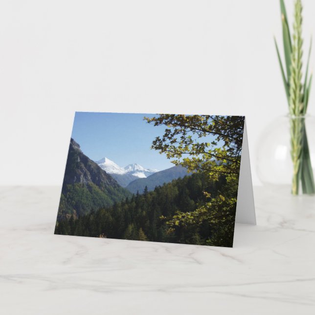 Scenic  Snowcapped Mountain Card (Front)