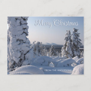 Scenic Snowy Landscape Merry Christmas Postcard