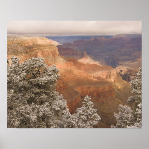 Scenic snowy winter landscape along the south poster