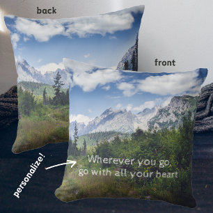 Scenic summer mountain landscape with a meadow  cushion