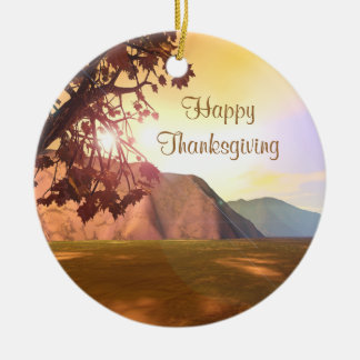 Scenic Thanksgiving Ceramic Ornament