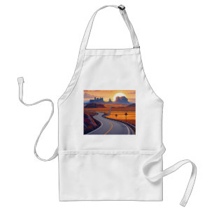 Scenic travel adventures on winding road standard apron