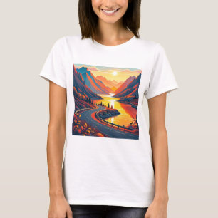 Scenic travel on winding road, sunsets T-Shirt