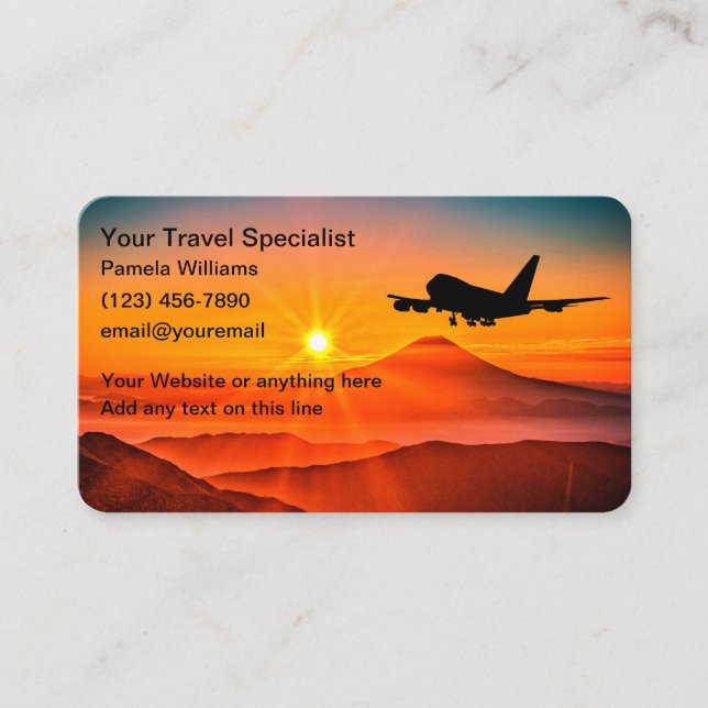 Scenic Travel Specialist Agent Business Cards (Front)