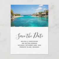 Scenic Tropical Beach Island Save the Date Wedding