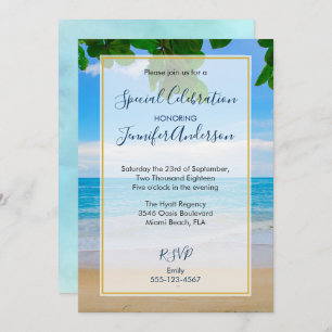 Scenic Tropical Beach Party Invitation