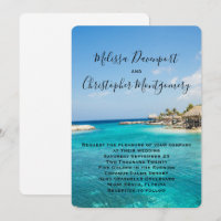 Scenic Tropical Beach with Thatched Huts Wedding