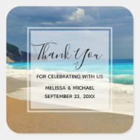 Scenic Turquoise Blue Sea Beach Photo Thank You