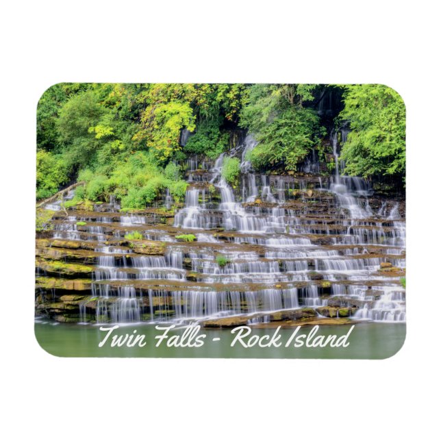 Scenic Twin Falls Rock Island Magnet (Horizontal)