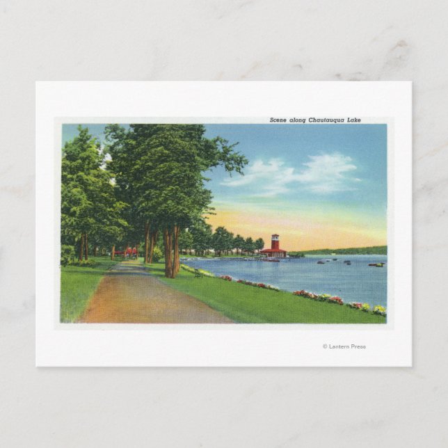 Scenic View along the Lake Postcard (Front)