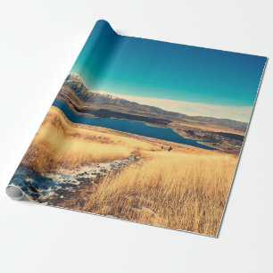 Scenic view in Mt. John summit view point,  Lake T Wrapping Paper