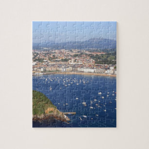 Scenic view of beautiful San Sebastian coastline Jigsaw Puzzle