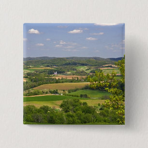 Scenic view of farmland south of Arcadia, 2 15 Cm Square Badge