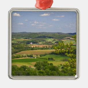 Scenic view of farmland south of Arcadia, 2 Metal Ornament