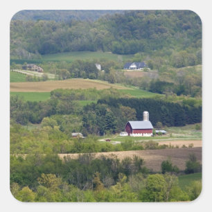 Scenic view of farmland south of Arcadia, Square Sticker