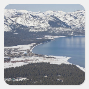 Scenic view of Lake Tahoe, USA Square Sticker
