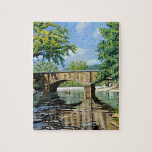Scenic View of Missouri Trout Stream Fishing Jigsaw Puzzle
