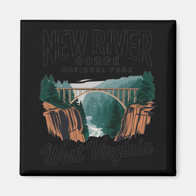 Scenic View Of New River Gorge National Park West  Magnet (Front)