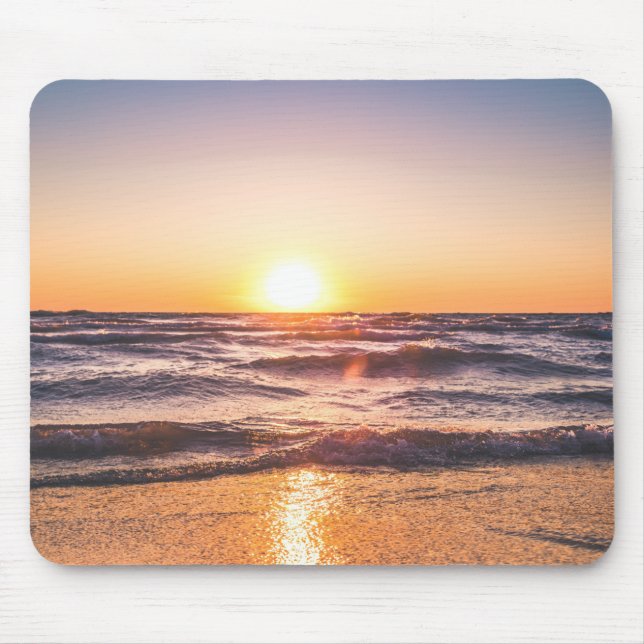 Scenic View of Ocean During Sunset Mouse Pad (Front)