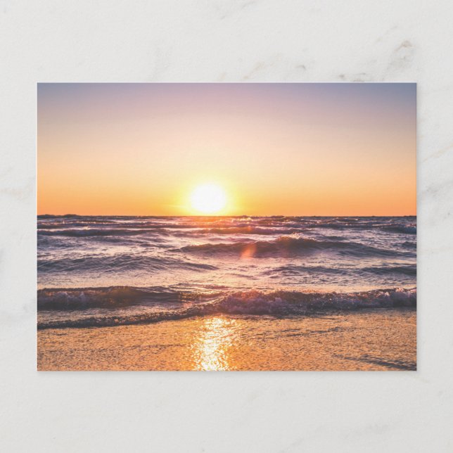Scenic View of Ocean During Sunset Postcard (Front)