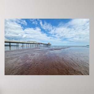 Scenic View of Paignton Pier During Low Tide Poster