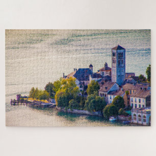 Scenic view of San Giulio island, Italy Jigsaw Puzzle