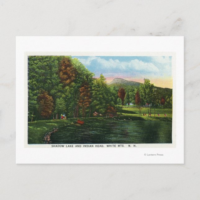 Scenic View of Shadow Lake and Indian Head Postcard (Front)